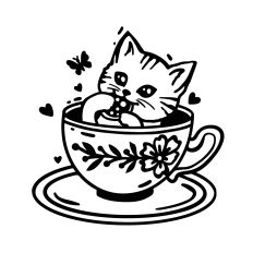 Cute kitten in a cup