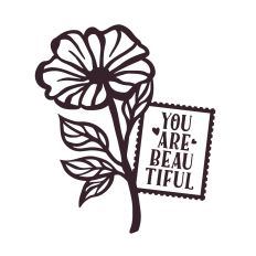 You are beautiful with flower and post stamp 