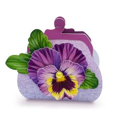 Coin Purse Gift Box With Pansy