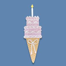 Ice Cream Cone Cake Folded Card