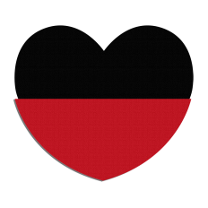 Black and red heart svg layered file.