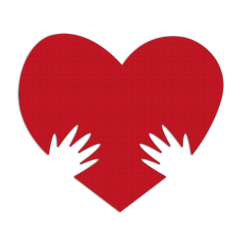 Cute heart with hand svg layered file