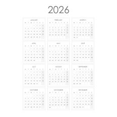 2026 Calendar – Weeks Starting on Monday