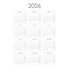 2026 Spanish Calendar – Weeks Starting on Monday