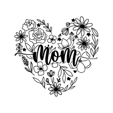 Mom floral heart