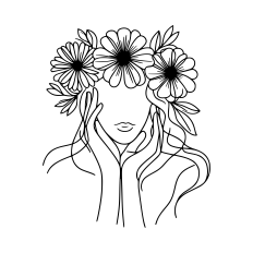 Woman and flower