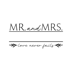 Mr and Mrs love never fails name frame
