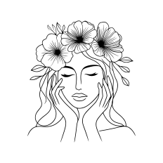 Woman and flower