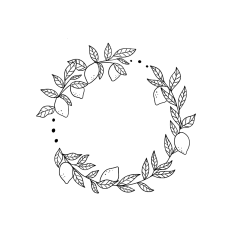 round lemon wreath frame