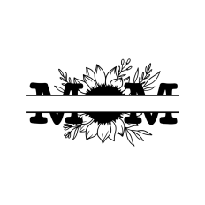 Mom sunflower split border monogram