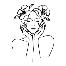 Woman and flower