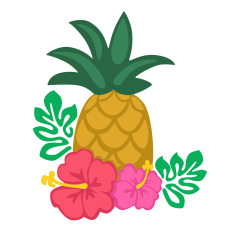 Pineapple with Hibiscuses