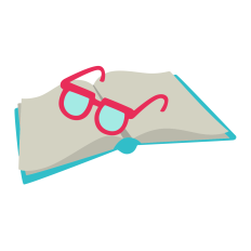 Book and glasses