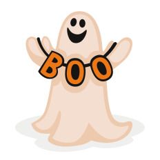 Ghost With Boo Sign