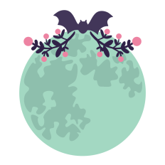 Moon with Flourish