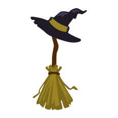Witch Hat on Broom