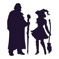 Witch Couple Silhouette