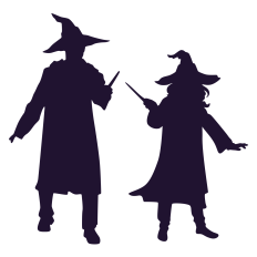 Witch Kids Silhouettes
