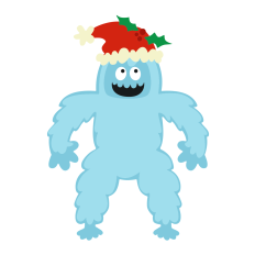 Yeti with Santa Hat