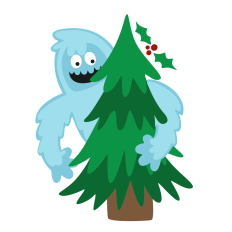 Yeti With Christmas Tree
