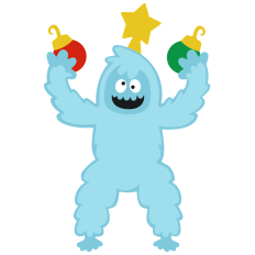 Yeti with Star and Ornaments