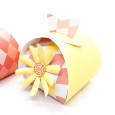 Easy Printable Easter Gift Box - yellow & red with Flower