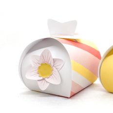 Super Easy Gift Box Printable - yellow & red with Flower