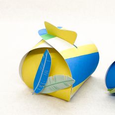 Gift Box Printable - super fast and easy - yellow, blue, green