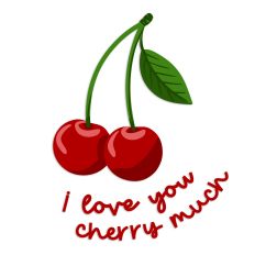 Twin Cherries: I love you cherry much / Pun