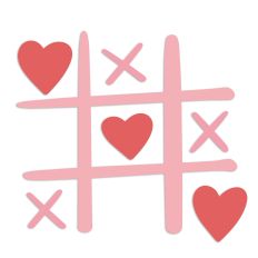 Lovely Valentine’s design: Tic Tac Toe with hearts 