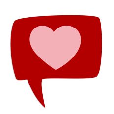 Speech bubble with heart - Die cut design for Valentine’s Day