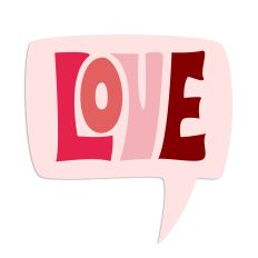 Layered Cutfile: Speech bubble LOVE perfect for Valentine's Day