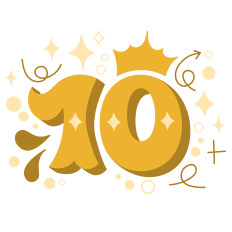 Handlettered Number 10 - Cut File for Tenth Birthday