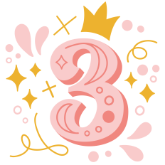 Handlettered Number 3 - Cut File for Third Birthday