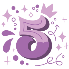 Handlettered Number 5 - Cut File for Fifth Birthday