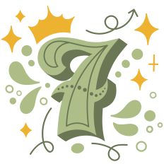 Handlettered Number 7 - Cut File for Seventh Birthday