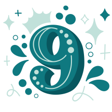 Handlettered Number 9 - Cut File for Ninth Birthday