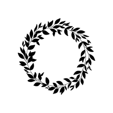 round leafy wreath frame