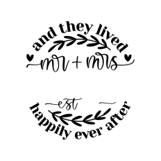 Happily ever after Mr and Mrs name frame