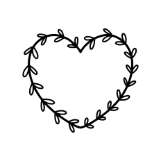 Heart laurel wreath frame