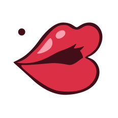 Lips and Mole Graphic