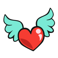 Heart with Wings Graphic