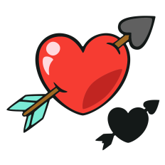 Heart with Arrow Graphic
