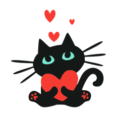 Kitty Holding Heart