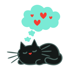 Valentine Kitty Sleeping
