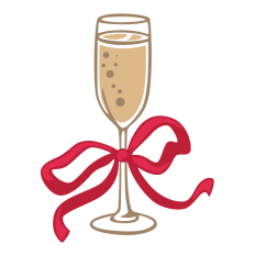 Champagne Glass with Bow