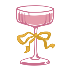 Cocktail Glass with Bow