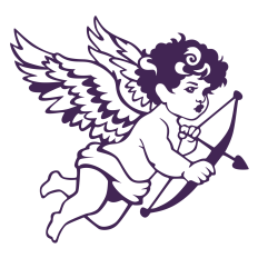 Cupid with Arrow Line Art