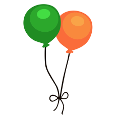 Orange and Green Balloons