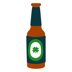 Bottle of Beer with Clover